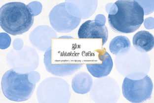 Blue Watercolor Circles Clipart and Illustrations