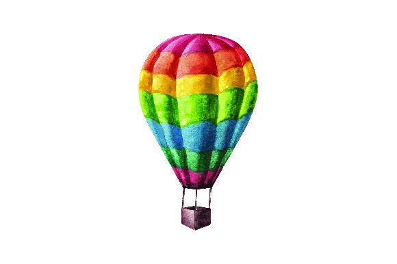 Colorful Hot Air Balloon Watercolor for Local Business Branding