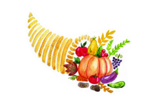 Cornucopia Watercolor: A Thanksgiving-Inspired Design Asset for Seasonal Projects