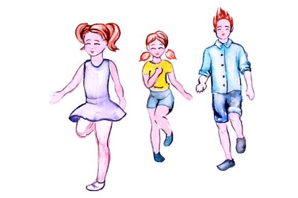 Kids Running Around in Watercolor Style Review: A Must-Have for Handmade Creators