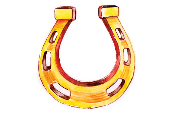 Lucky Horse Shoe in Watercolor: A Wedding Graphic Design Asset Worth Using