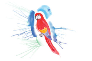 Parrot in Paint Splatter Watercolor Style: A Versatile Animal Graphic for Creative Sellers