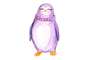 Penguin Mom in Watercolor: A Versatile Animal Illustration for Creative Projects