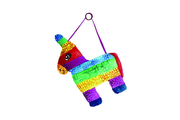 Pinata - Watercolor: A Playful Graphic Design Asset for Mexican-Themed Merch