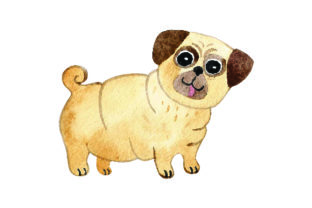 Pug Watercolor for Dogs: A Versatile Graphic Design Asset