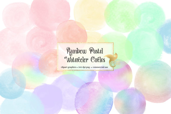 Rainbow Pastel Watercolor Circles