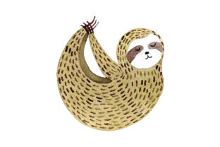 Sloth Doing Yoga Pose - Watercolor Style for Local Business Branding