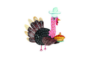 Turkey in Chef's Hat with Pie – A Watercolor Embroidery Design Review
