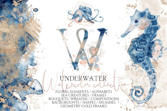 Underwater Watercolor Collection: A Versatile Illustration Set for Creative Projects