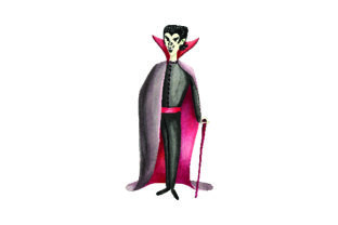 Vampire in Watercolor β Halloween Graphic Design Asset Review