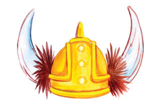 Viking Helmet in Watercolor Style Review for Real-Client Design Use