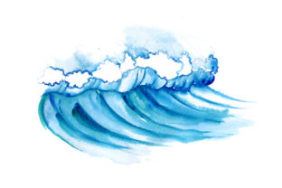 Wave in Watercolor Style: A Fresh Design Asset for Australian Branding